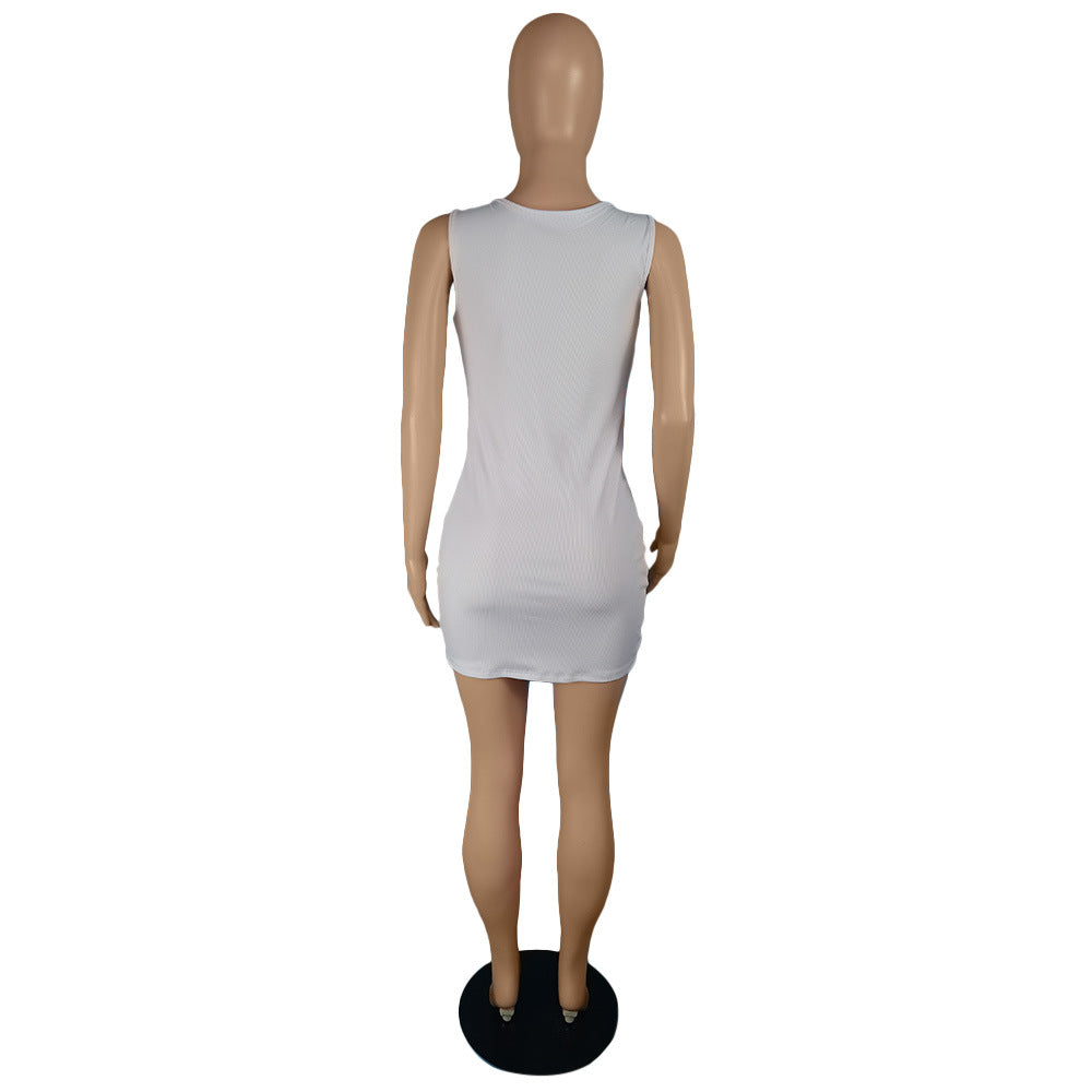 Women's Fashion Cross Pattern Printed Strap Bodycon Dress 5