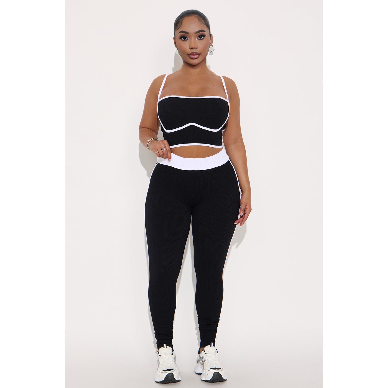 Women Sports Suspender Top and Pants Two-Piece Set 32