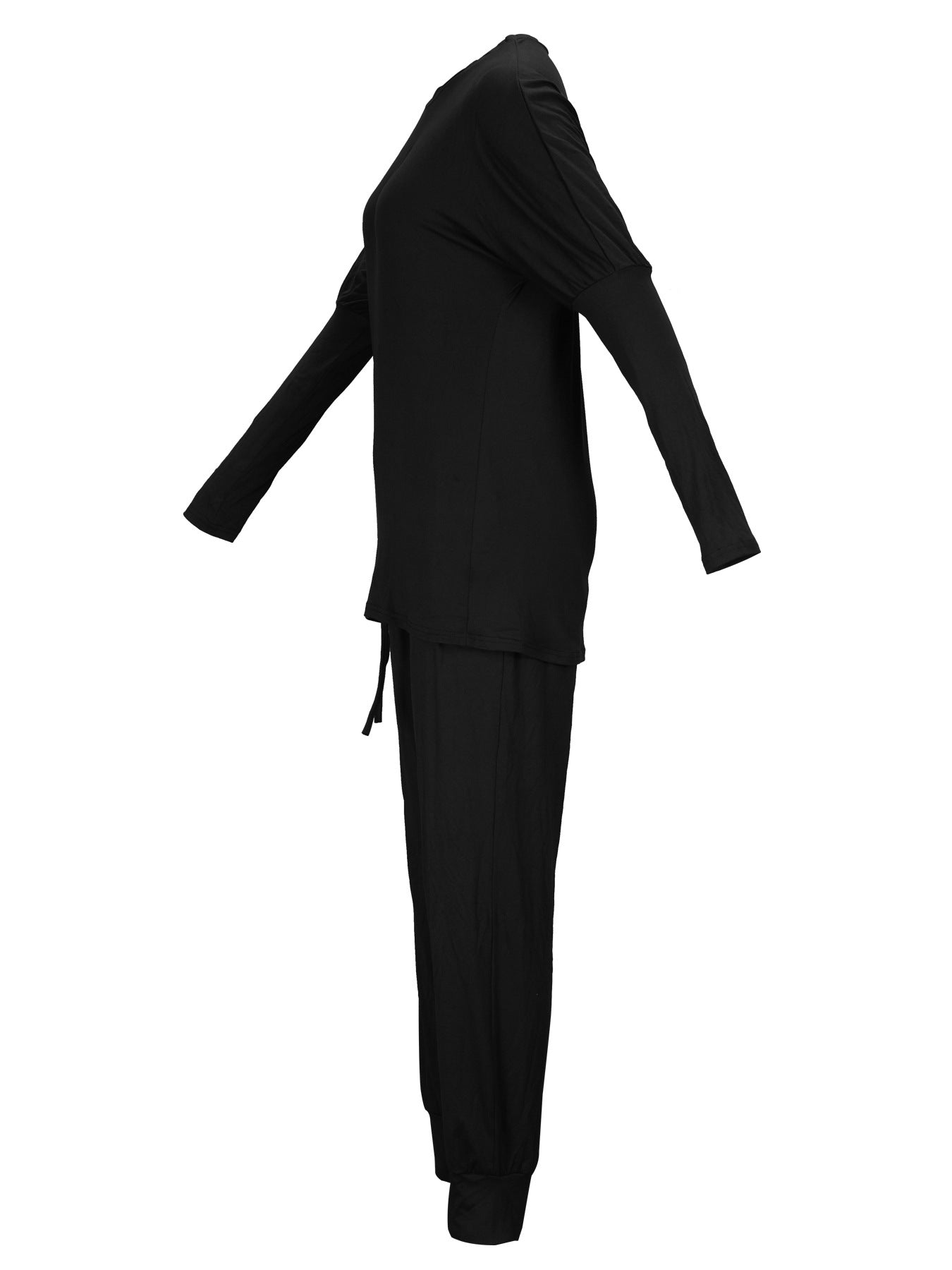 Autumn and Winter Women's Clothing Round Neck Loose Solid Color Long Casual Two-piece Pants Set 30