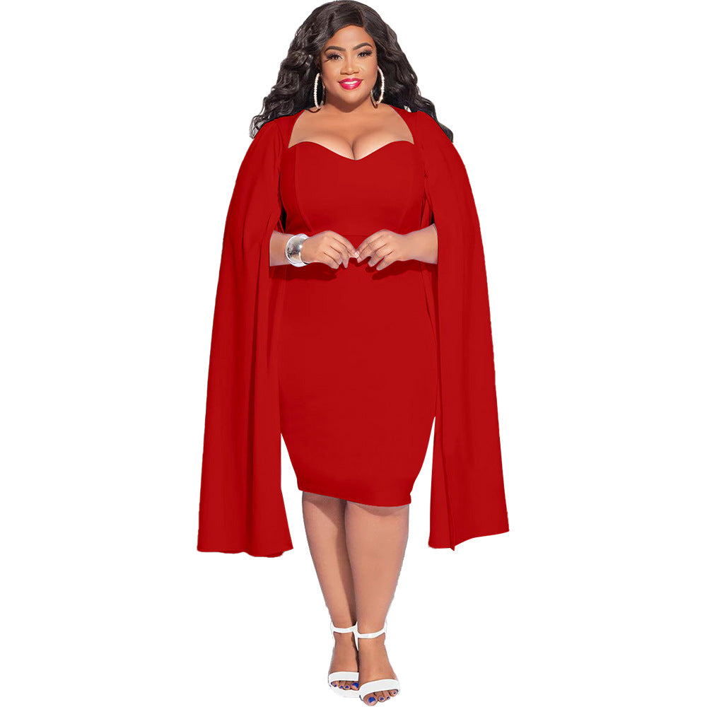 Plus Size Women'S Fall Winter Fashion Chic Bodycon Dress 4