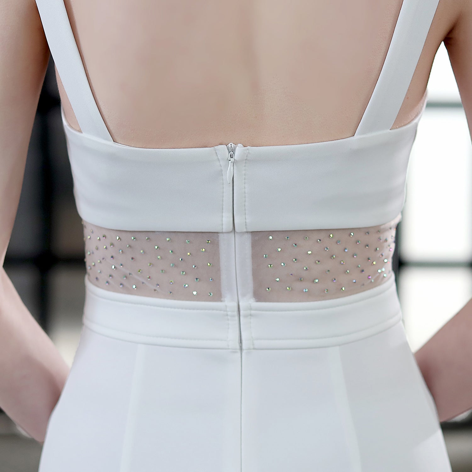 Summer Formal Occasional Strap Slit Mermaid Evening Dress 16