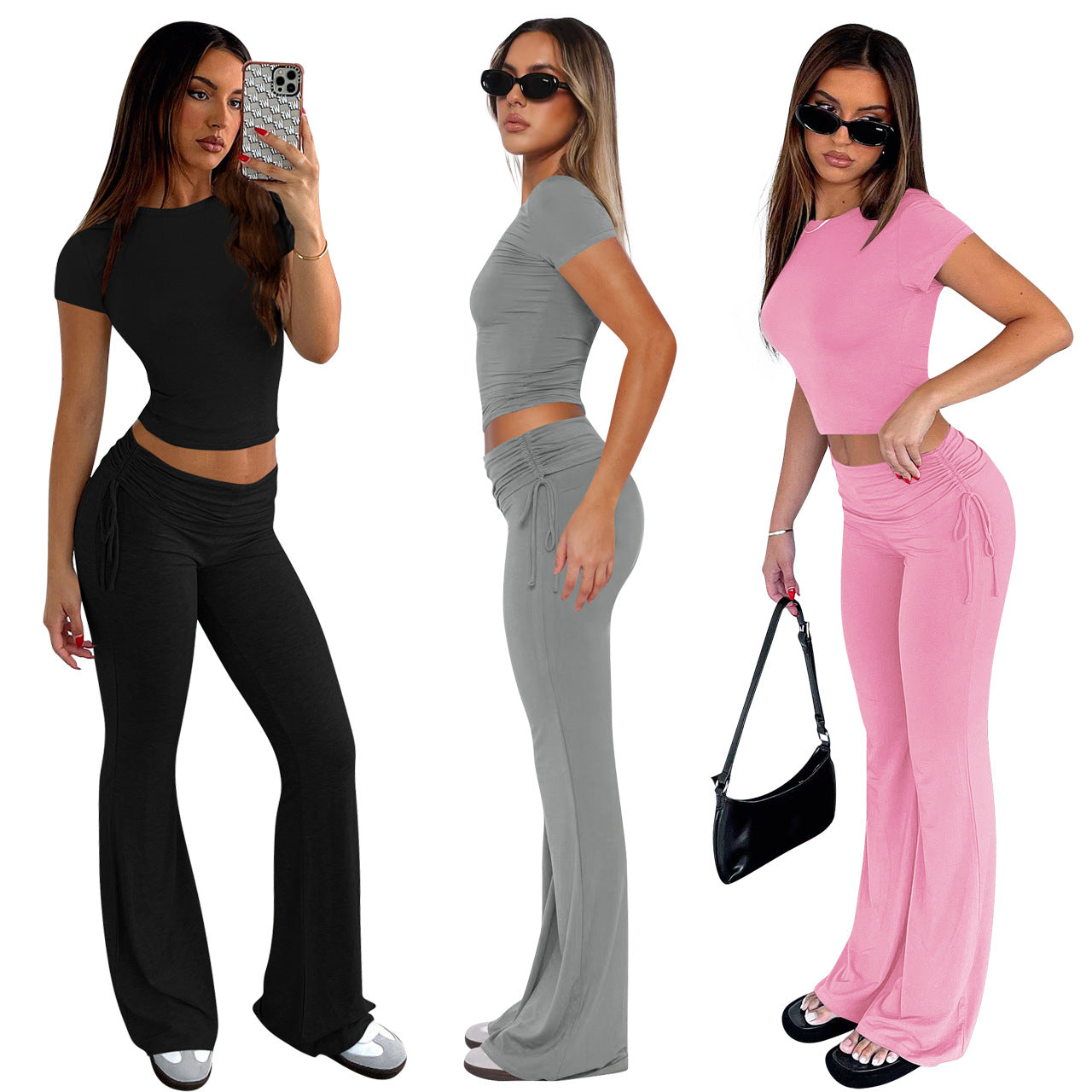 Women short-sleeved Top And Pant two-piece set 5