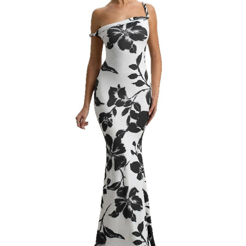 Women Sexy Strap Bcakless Leopard Maxi Dress 8