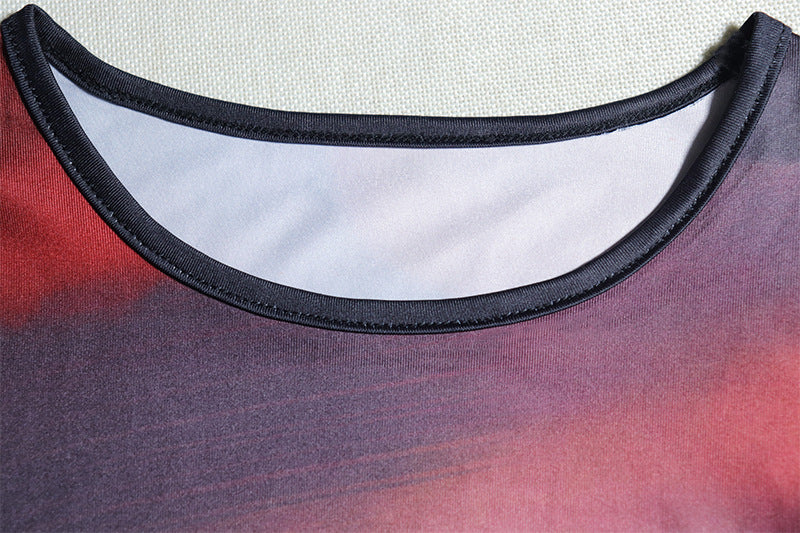 Trendy Women Street Fashion Printed Round Neck Pullover Long Sleeve Bodycon Casual Dress 12