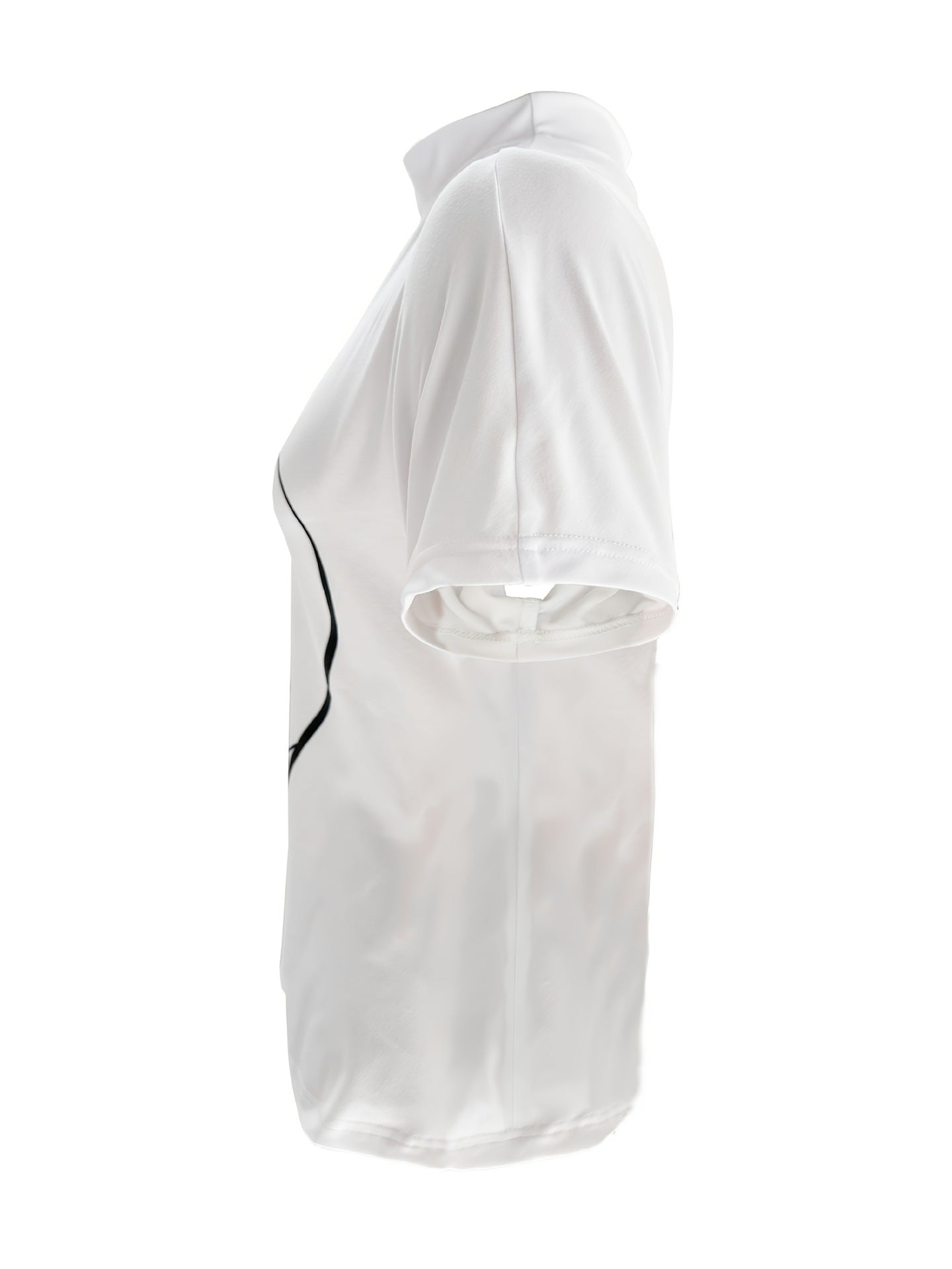 Women Printed Short Sleeve High Neck T-Shirt Off Shoulder Sexy Top 12