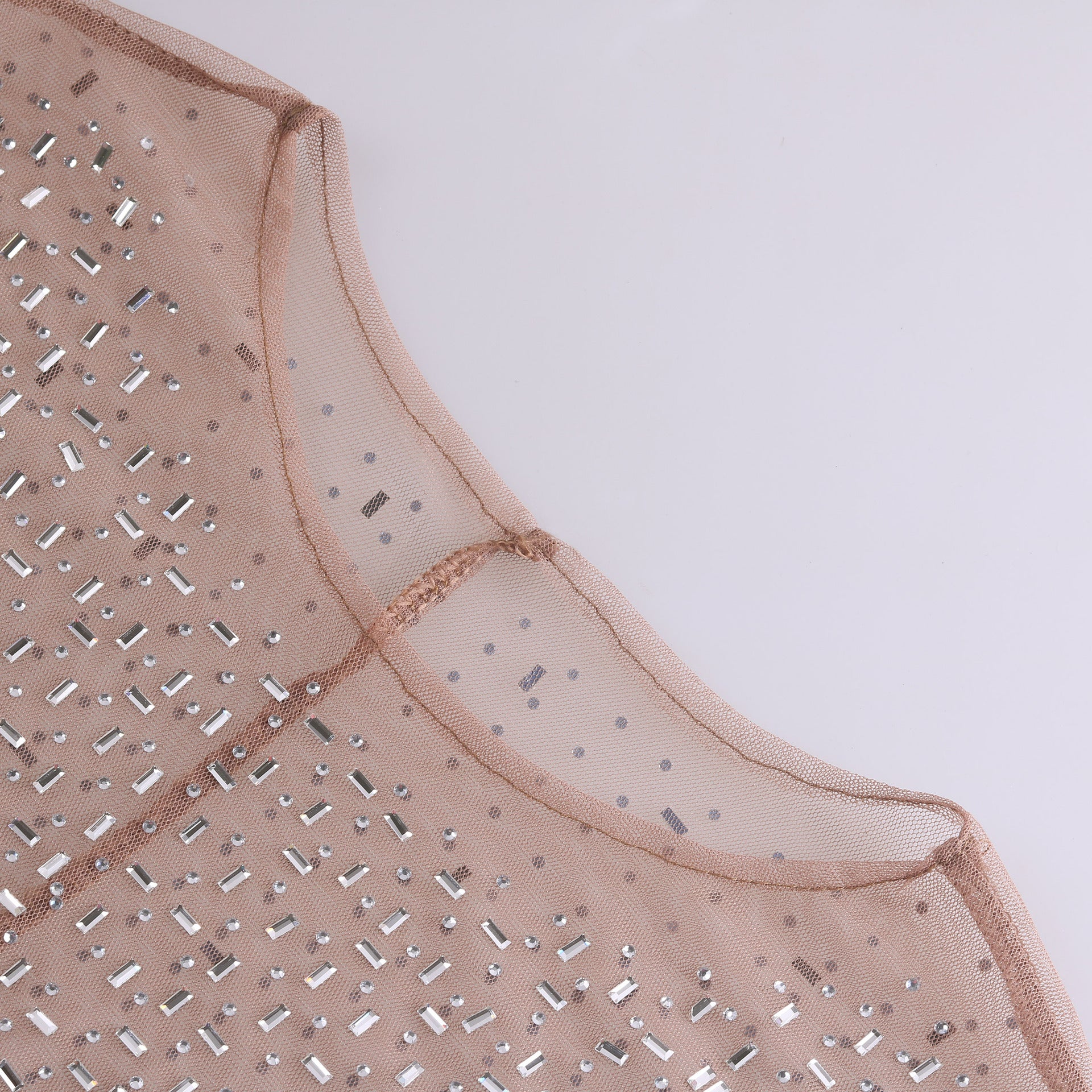 sexy rhinestone see through mesh long sleeve nightclub dress 13