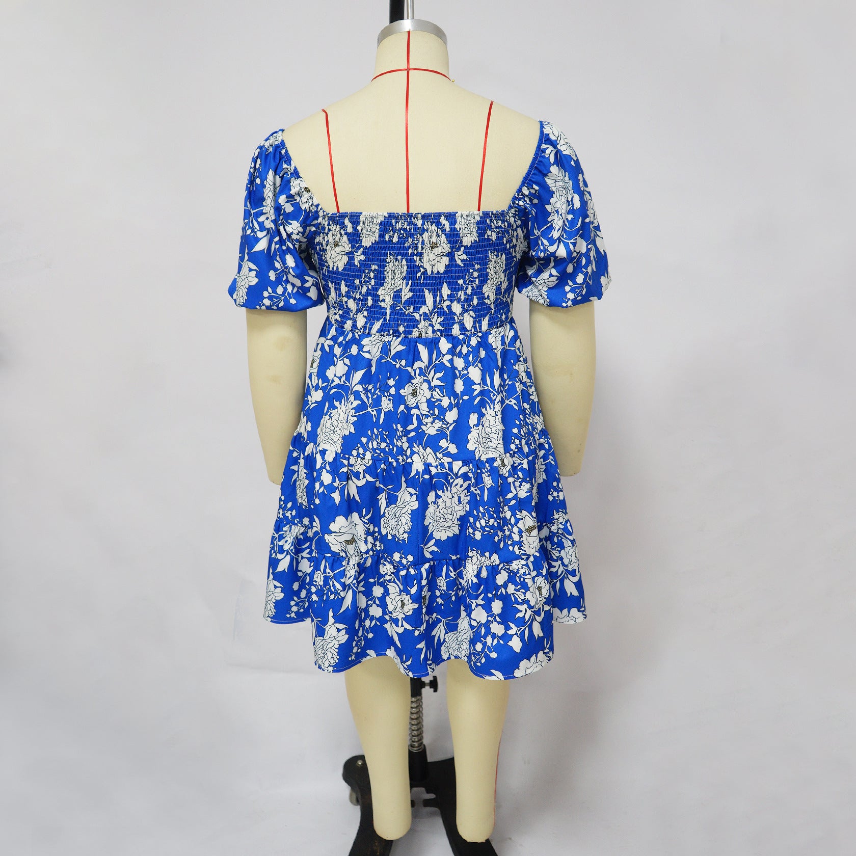 Summer Plus Size Women's Printed Dress Sexy Fashion Casual V Neck Midi Dress 17