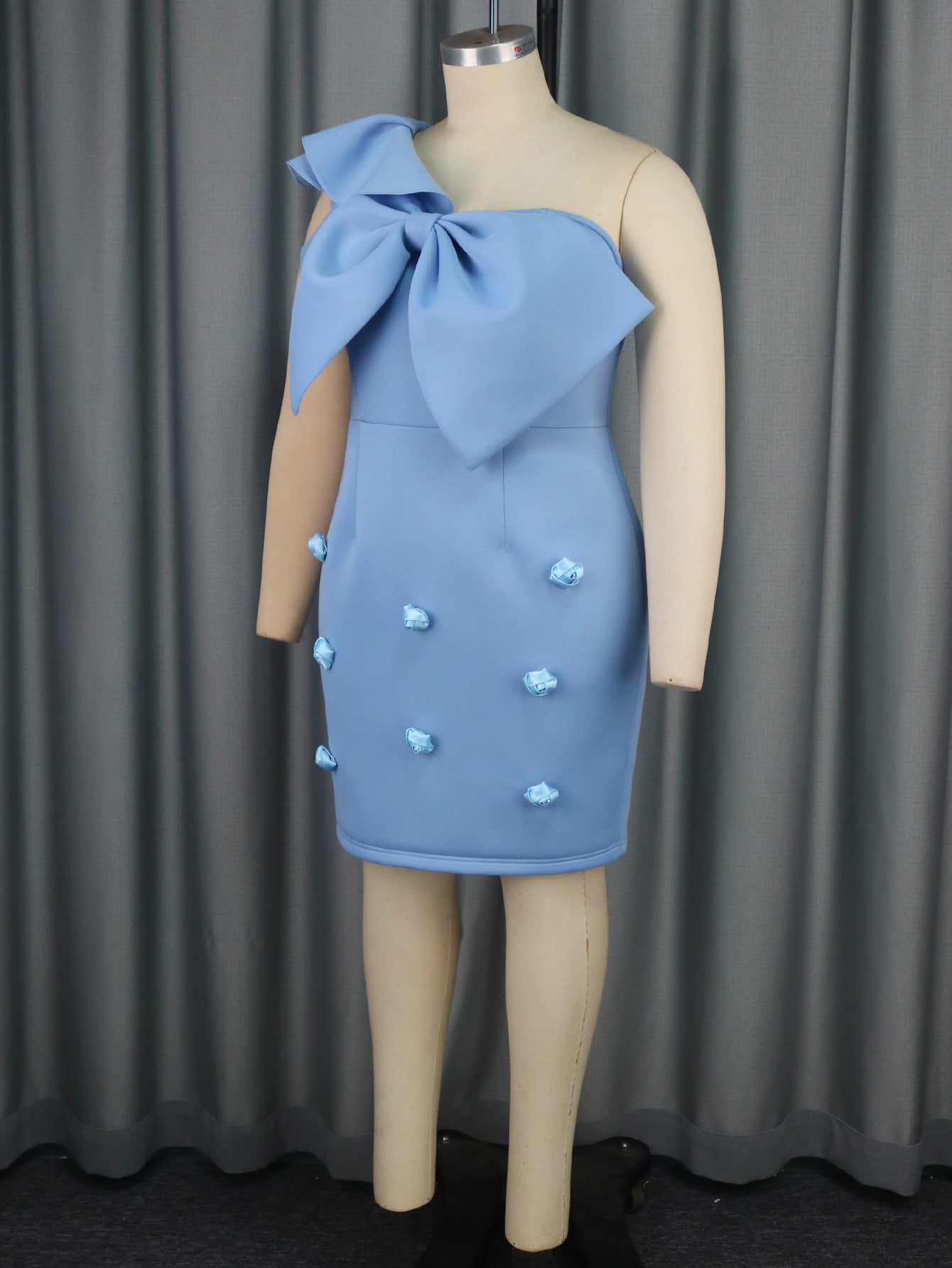 Sexy Slash Shoulder Bow Bodycon High Waist Formal Party Dress 4