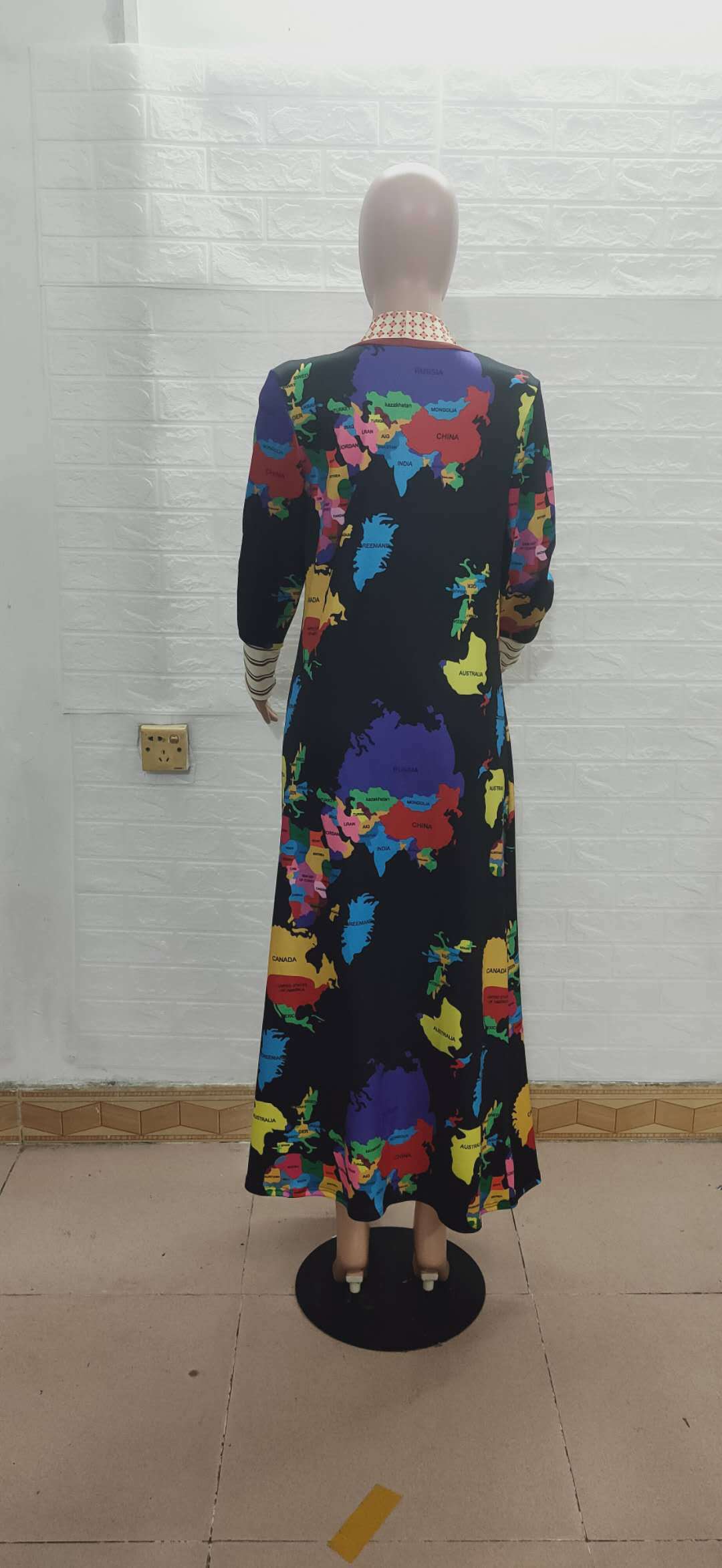 Women printed lips leopard print Long jacket 41