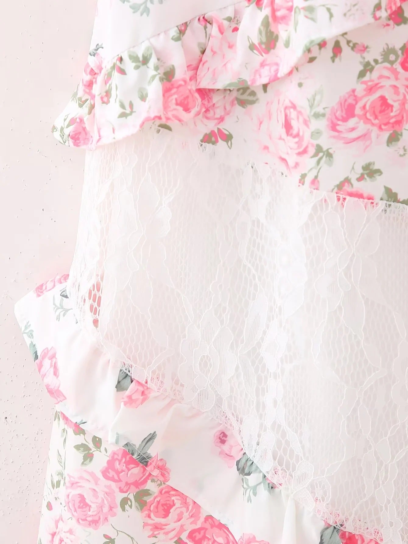 Women's Spring Lace Patchwork Strap Dress 10