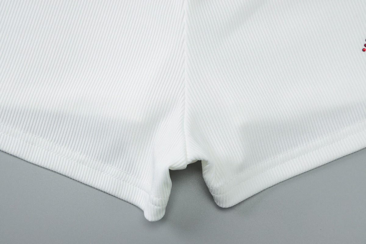 Women's summer fashion Beaded Crop vest slim sports Basic pants two piece set 12