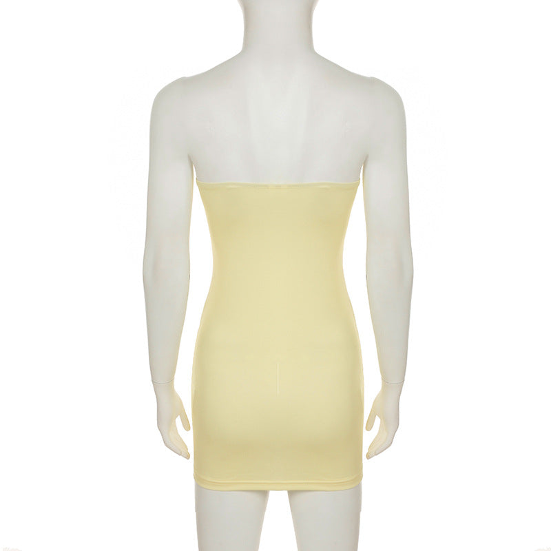 Women Sexy Holidays Butterfly Print Contrast Strapless Bodycon Dress 9