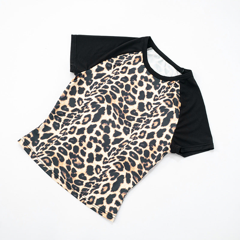 Women Contrast Patchwork Round Neck Raglan Sleeve Top And Shorts Two-piece Set 8