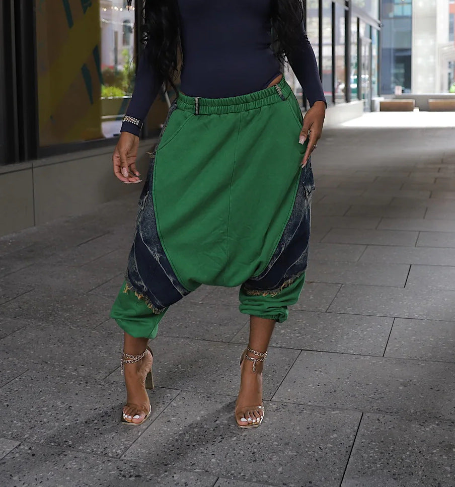 Women Summer Patchwork Denim Pants 9