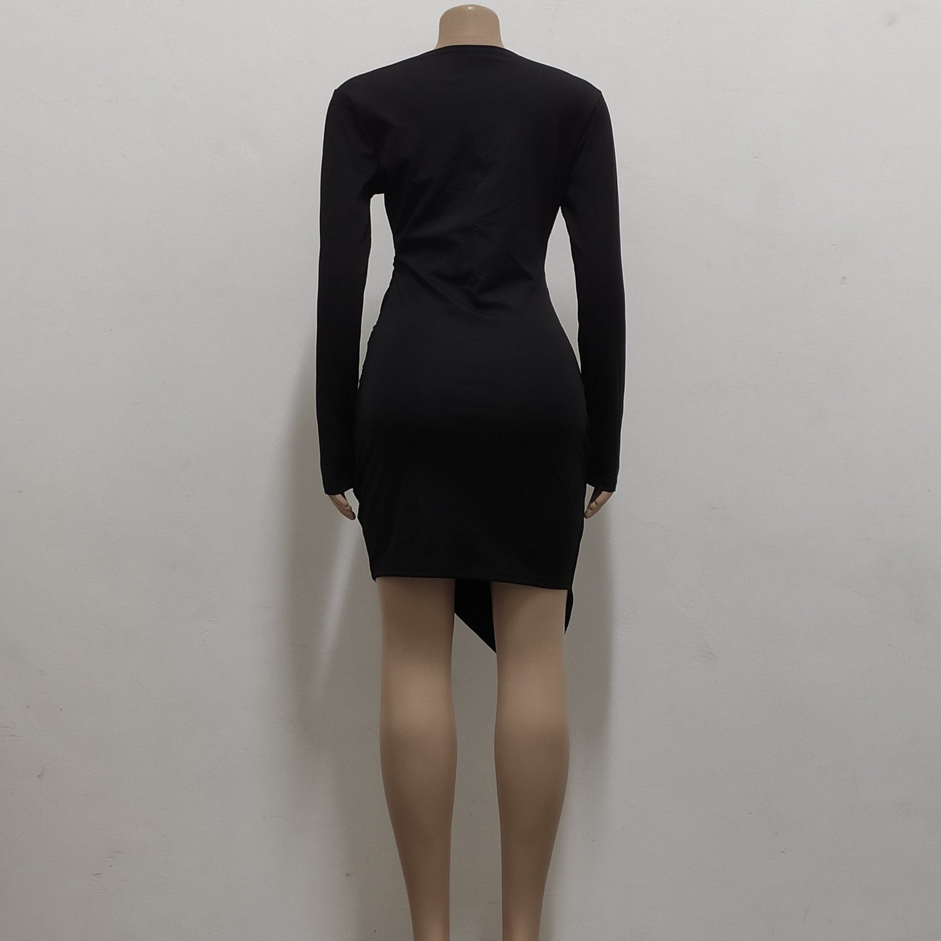 Women Sexy Solid V Neck Dress 20