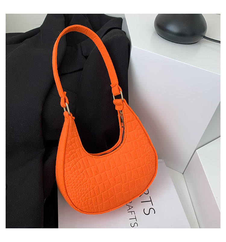 Solid Color Chic Women's Bag Trendy Summer Pattern Underarm Bag Casual Shoulder Handbag 5
