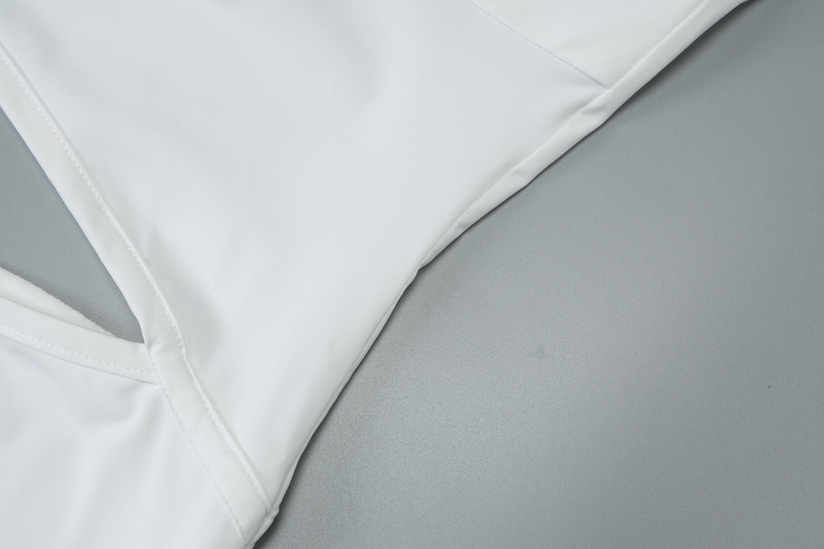 Women sexy Strapless Patchwork steel ring Bodycon Maxi Dress 15