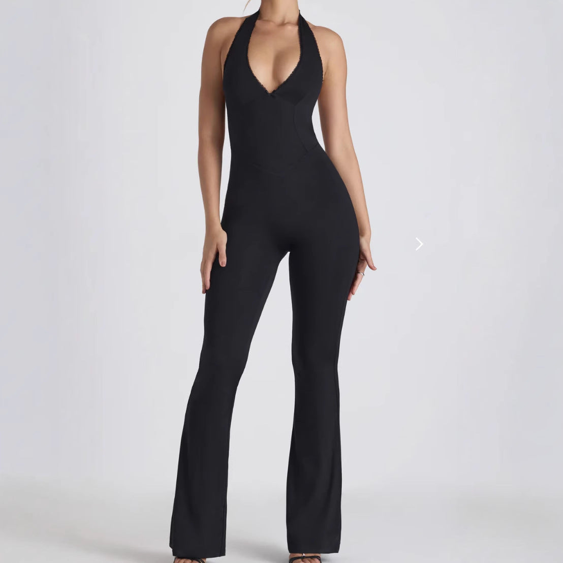 Women's Sleeveless Halter U-Neck Tight Slim Jumpsuit 4