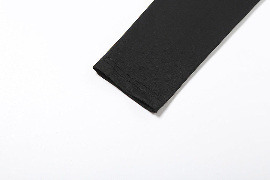 Women Fall/Winter Long-Sleeved Sexy Cutout Lace-Up Pants Two-Piece Set 29