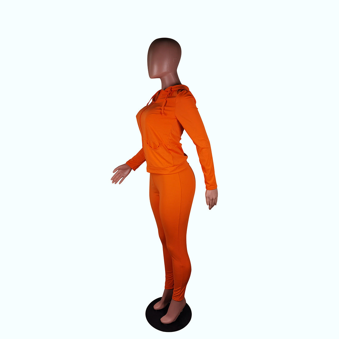 Women's Autumn Style Hat Pocket Zipper Fashion Casual Sport Two Piece Set 48