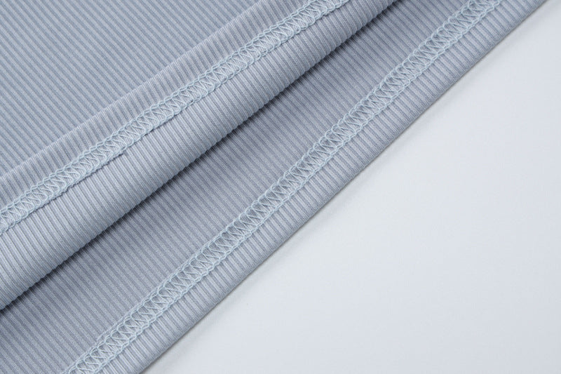 Autumn And Winter Women's Knitting Ribbed High Stretch Sports And Fitness Two-Piece Shorts Set For Women 16