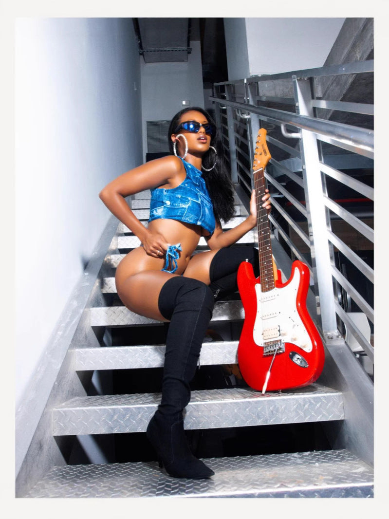 Women's Summer Printed Slim Tank Thong Two-Piece Set