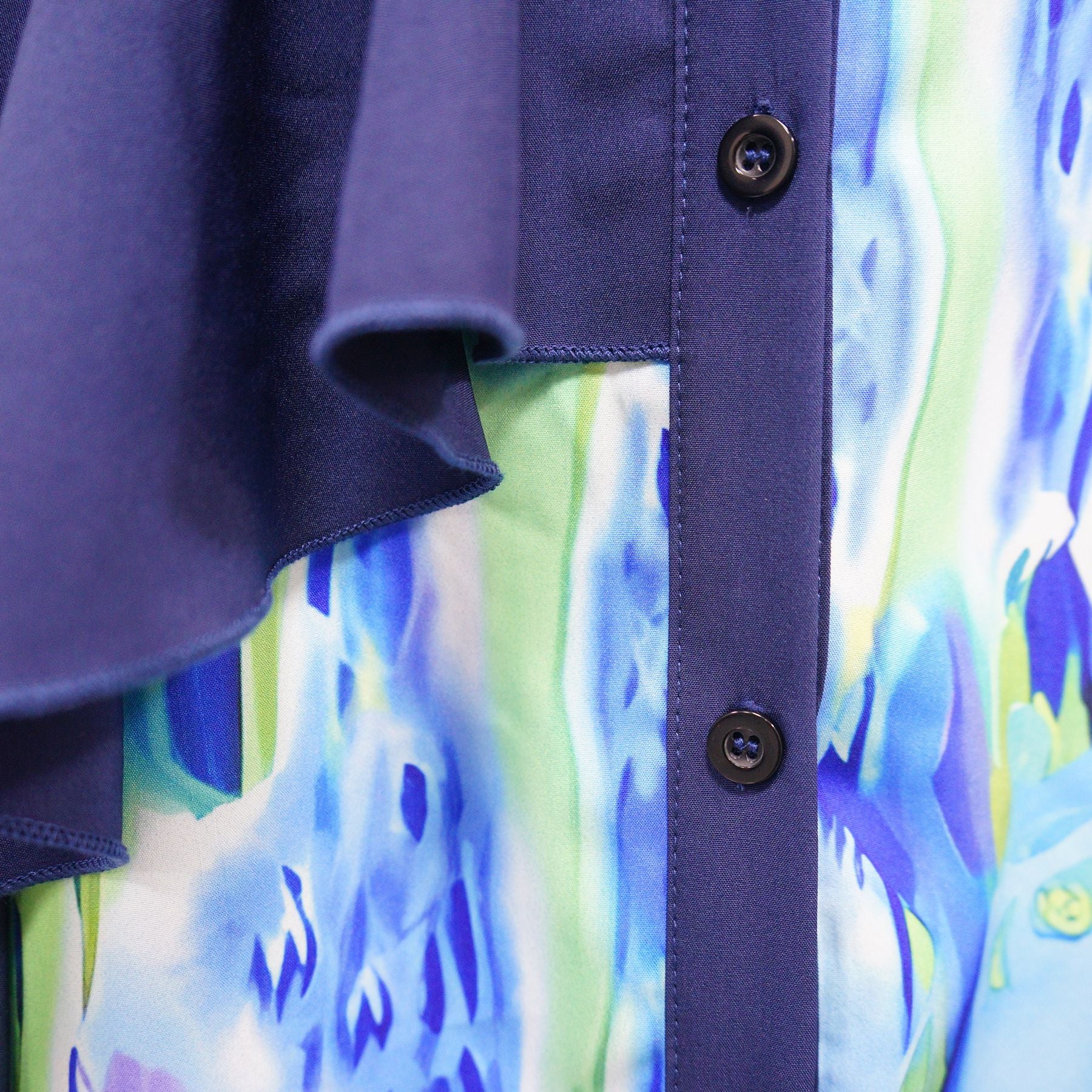 Autumn Print Ruffled Patchwork Irregular Loose Casual Plus Size Shirt Dress 9