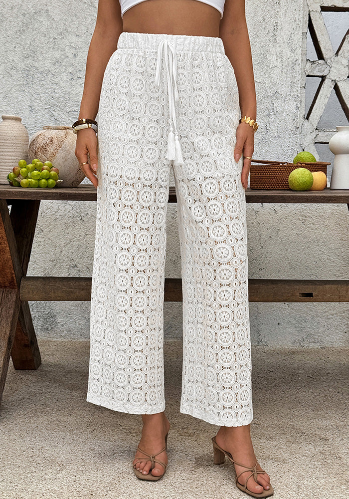 Women Summer Casual See-Through Lace Pants