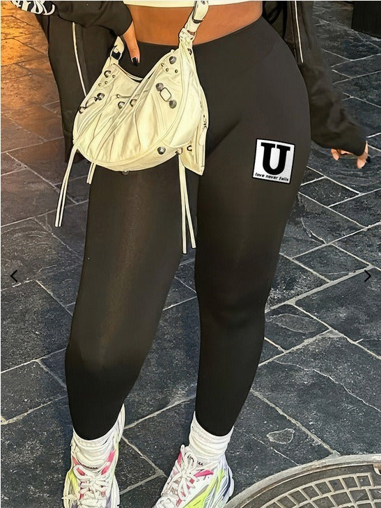 Women Fall/Winter Printed Casual Pants