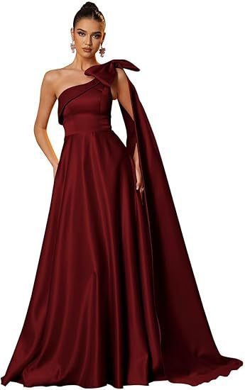Women One-Shoulder Satin Formal Evening Dress（Processing time need 3-6 days） 7