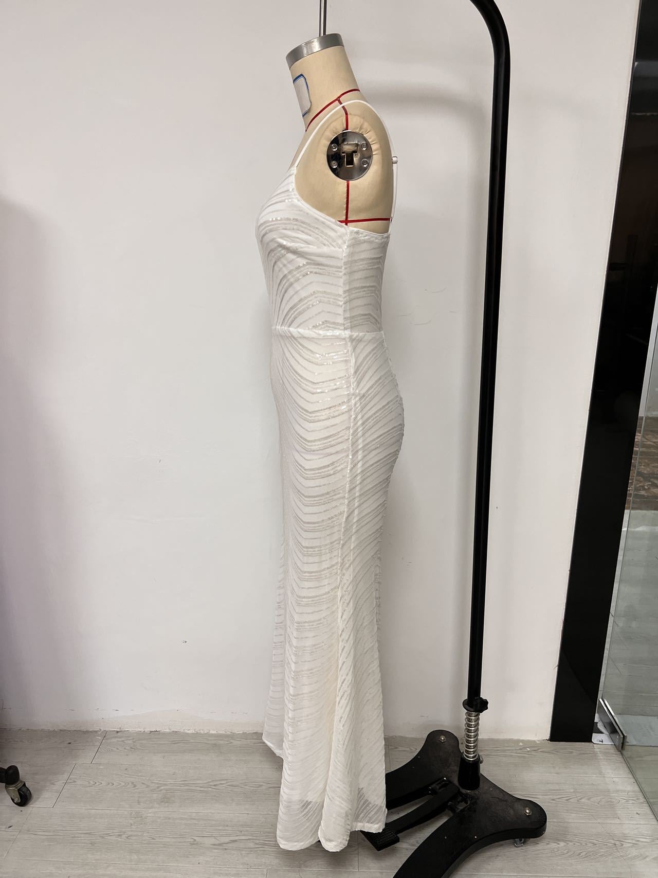 Women's Fashionable Sexy Strap Sequin Long Dress 20