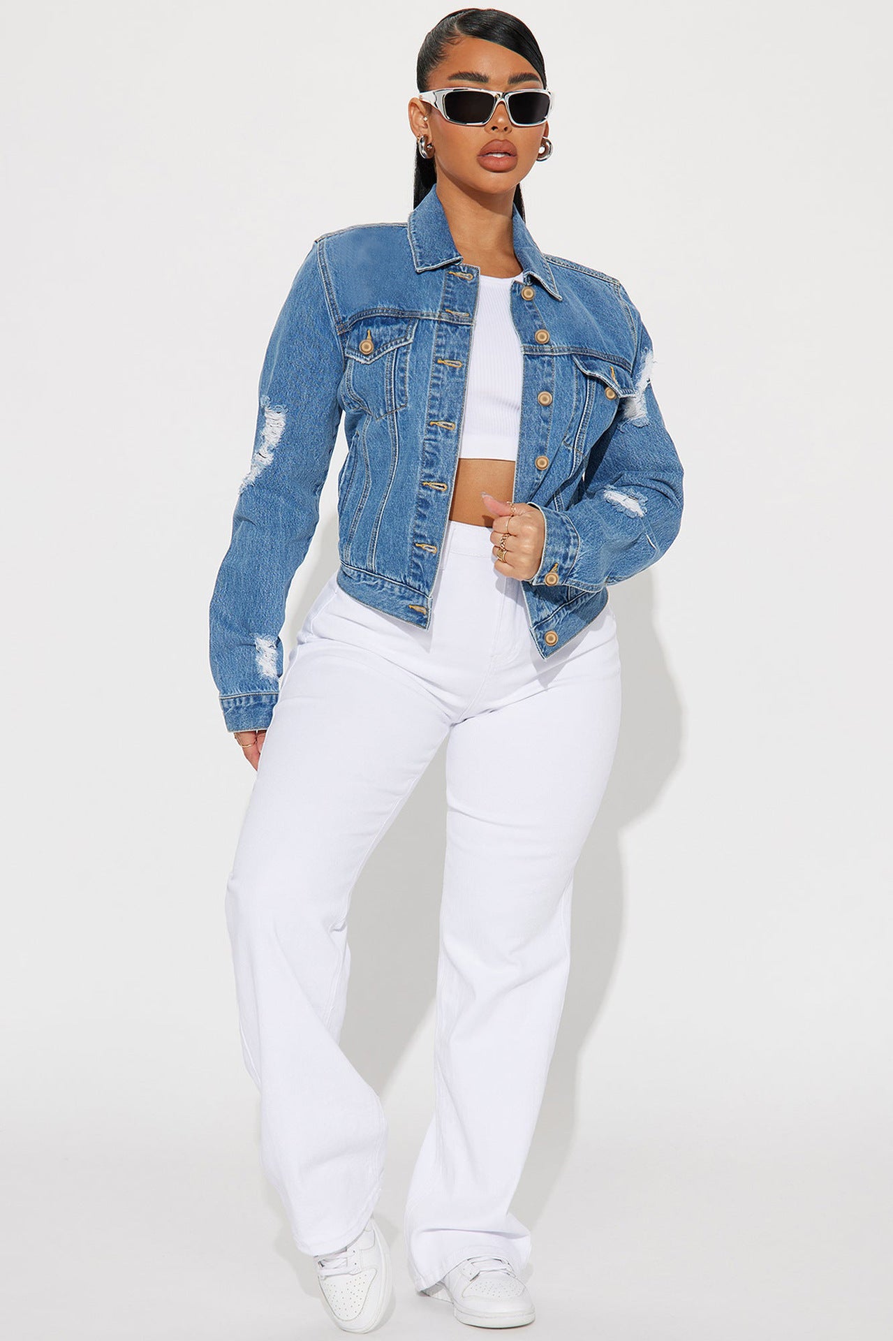 Women Ripped Denim Jackets 4