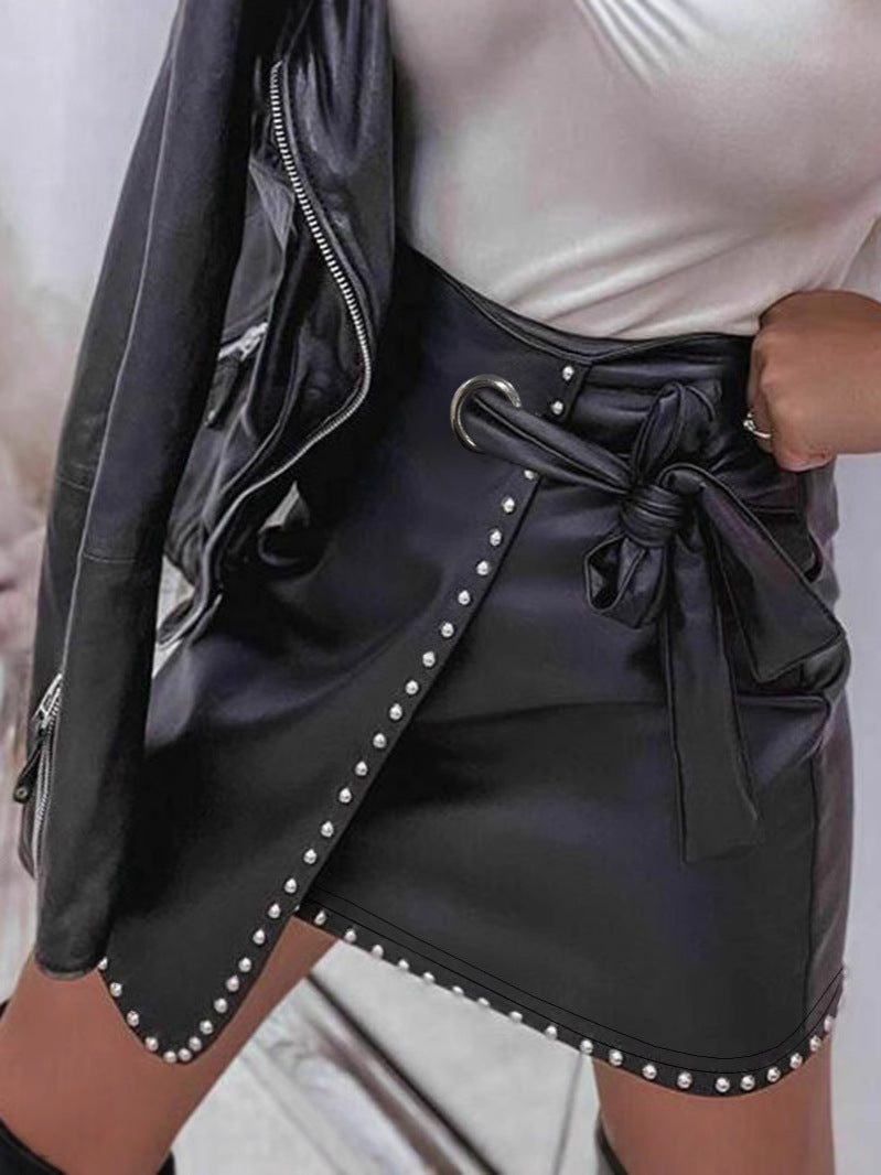 Women Belt Pu-Leather Skirt 6