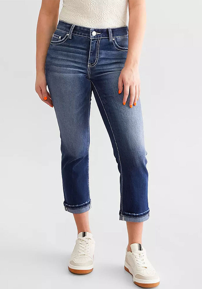 Women's Jeans Embroidered Slim Denim Trousers