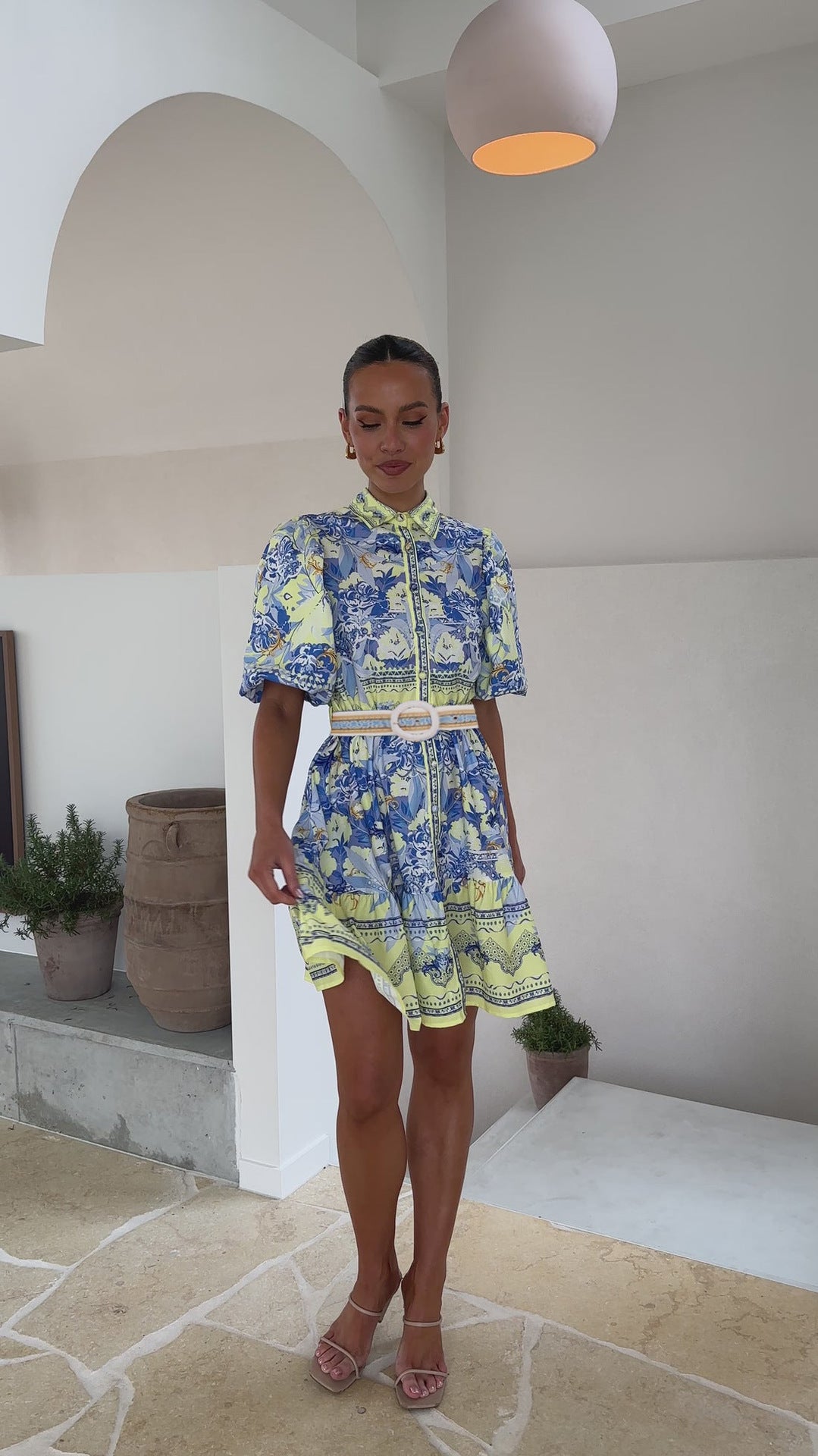 Summer Casual Fashion Print Turndown Collar Women's Shirt Dress 10