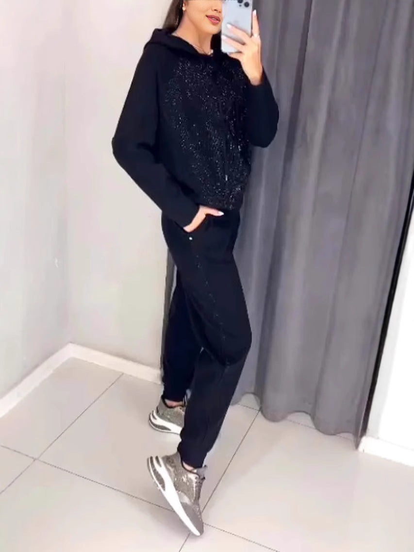 Spring And Autumn Fashion Casual Hooded Two Piece Tacksuits