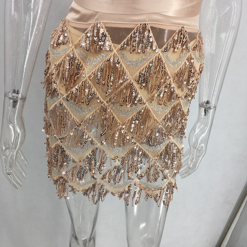 Tassel Sexy Nightclub Dress Autumn Party Wear 9