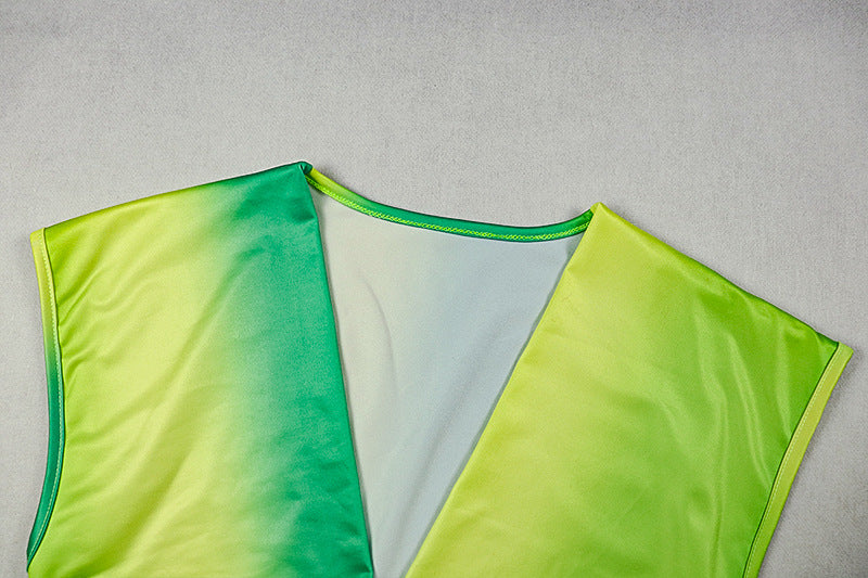 Women Patchwork pleated hollow V-neck Lace-Up Bodycon dress 10