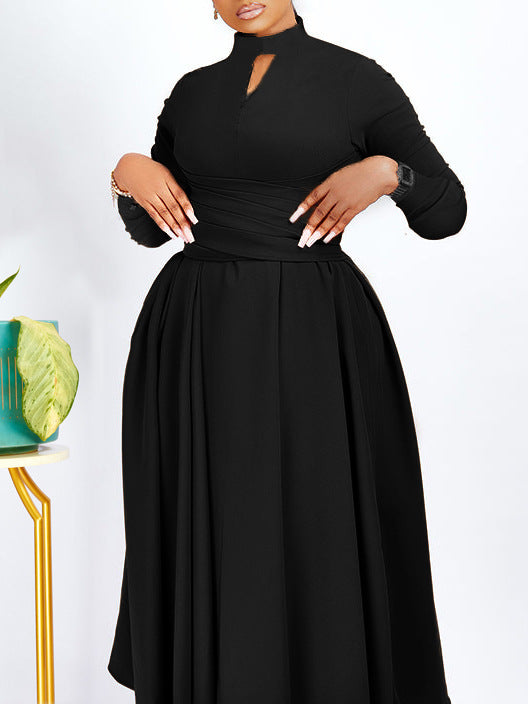 Women's Fashion Chic Pleated African Plus Size Swing Dress 7