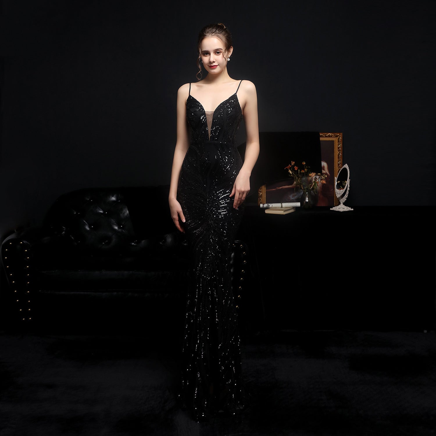 Summer Sequin Strap Mermaid Long Evening Dress 11