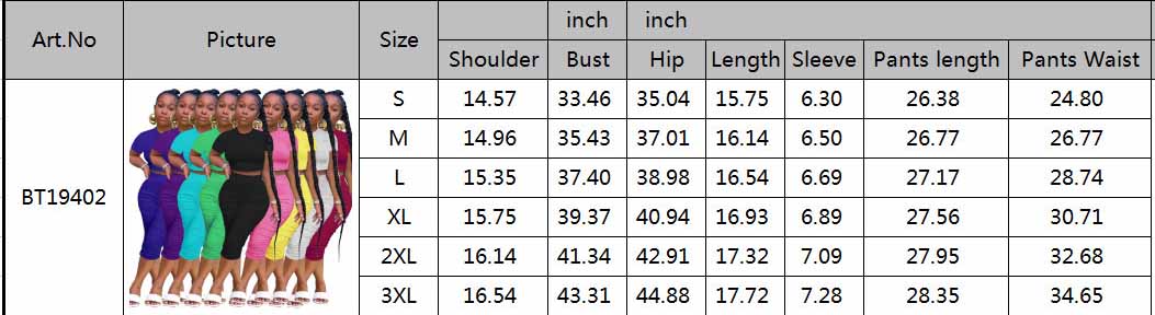 Summer Women's Solid Color Tight Fitting Cropped Short Sleeve T-Shirt Women's Pleated Two Piece Set 22