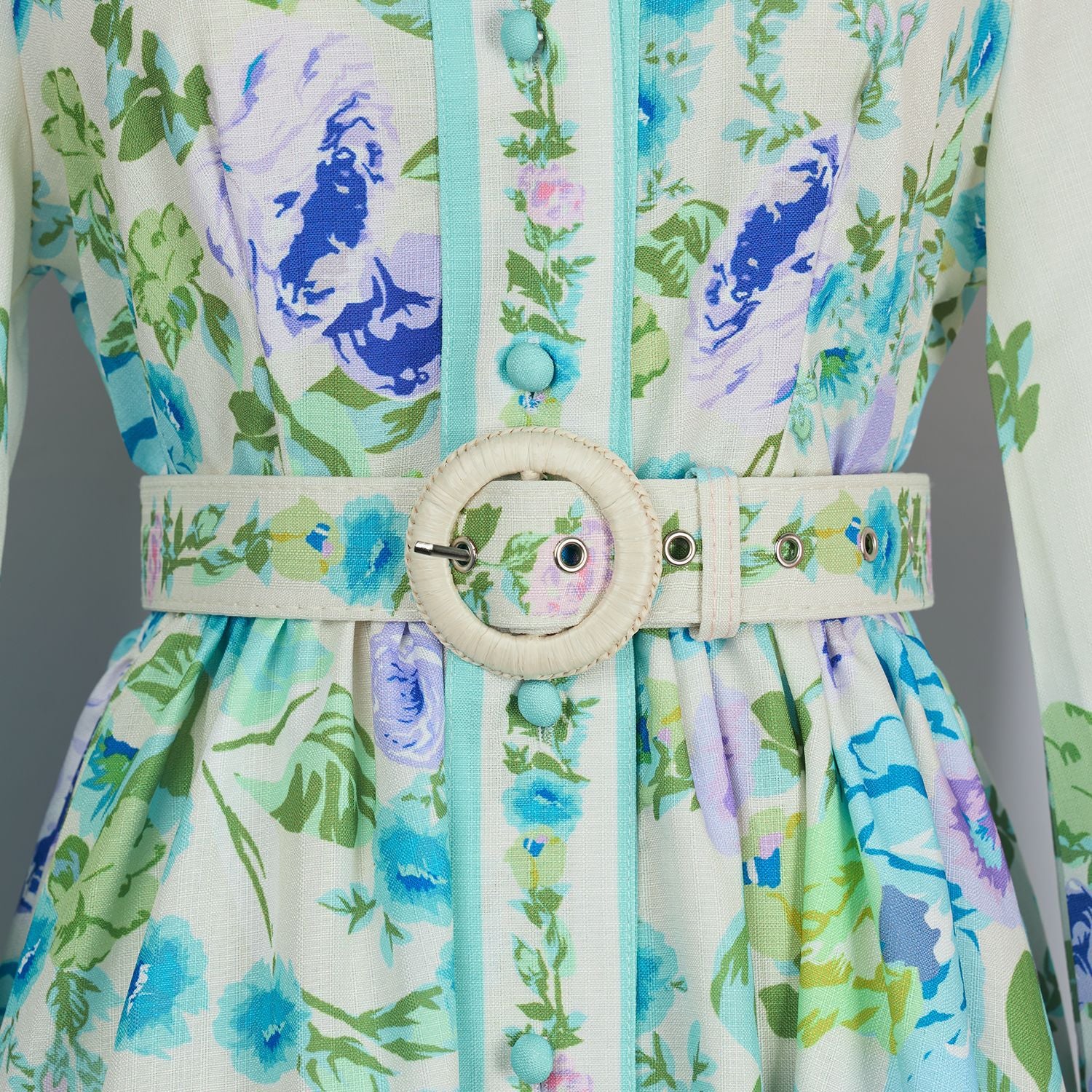 Fashion Chic Women's Spring & Autumn Long Sleeve Print Single-Breasted Slim Waist Long Dress With Belt 15