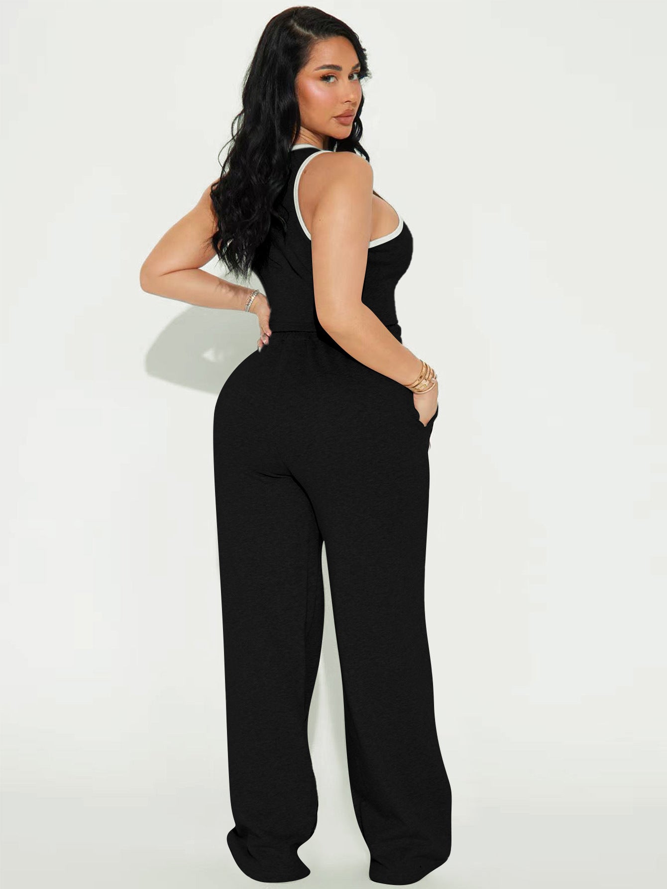 Women Casual Vest and Striped Pants Two-piece Set 11