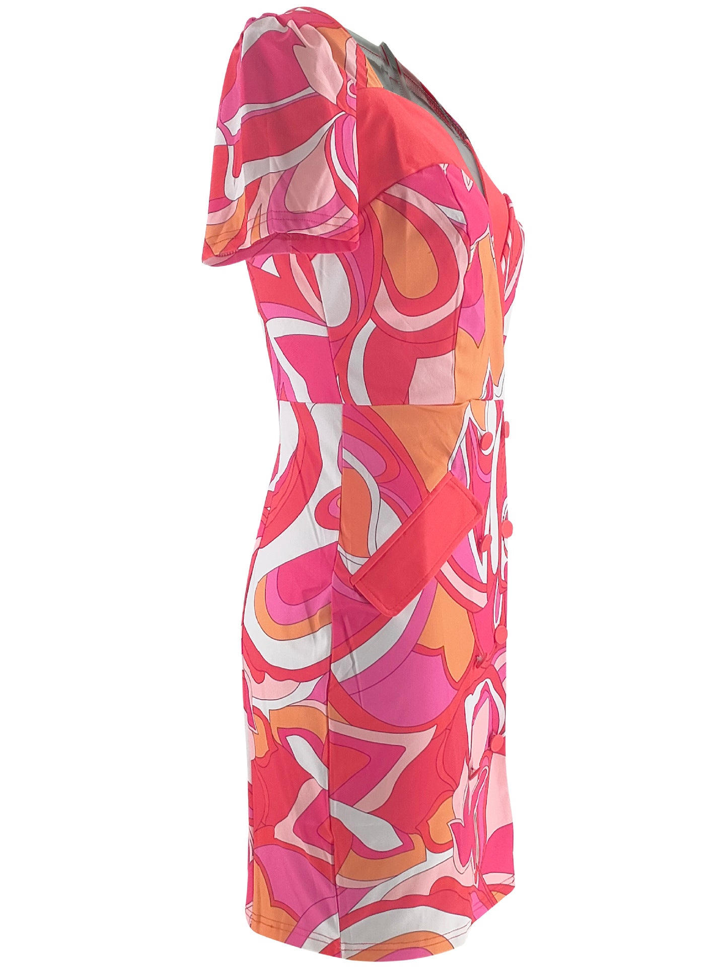 Summer women's Chic elegant fashion print Bodycon dress 8