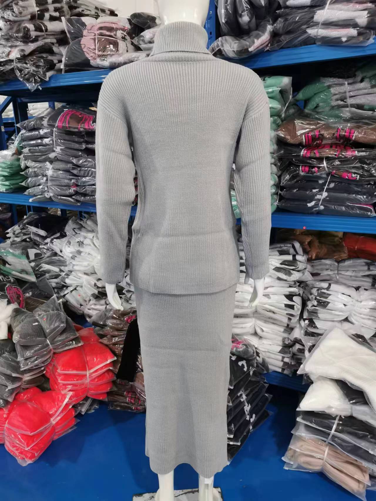 Women turtleneck Loose-Cut sweater and skirt two-piece set 32