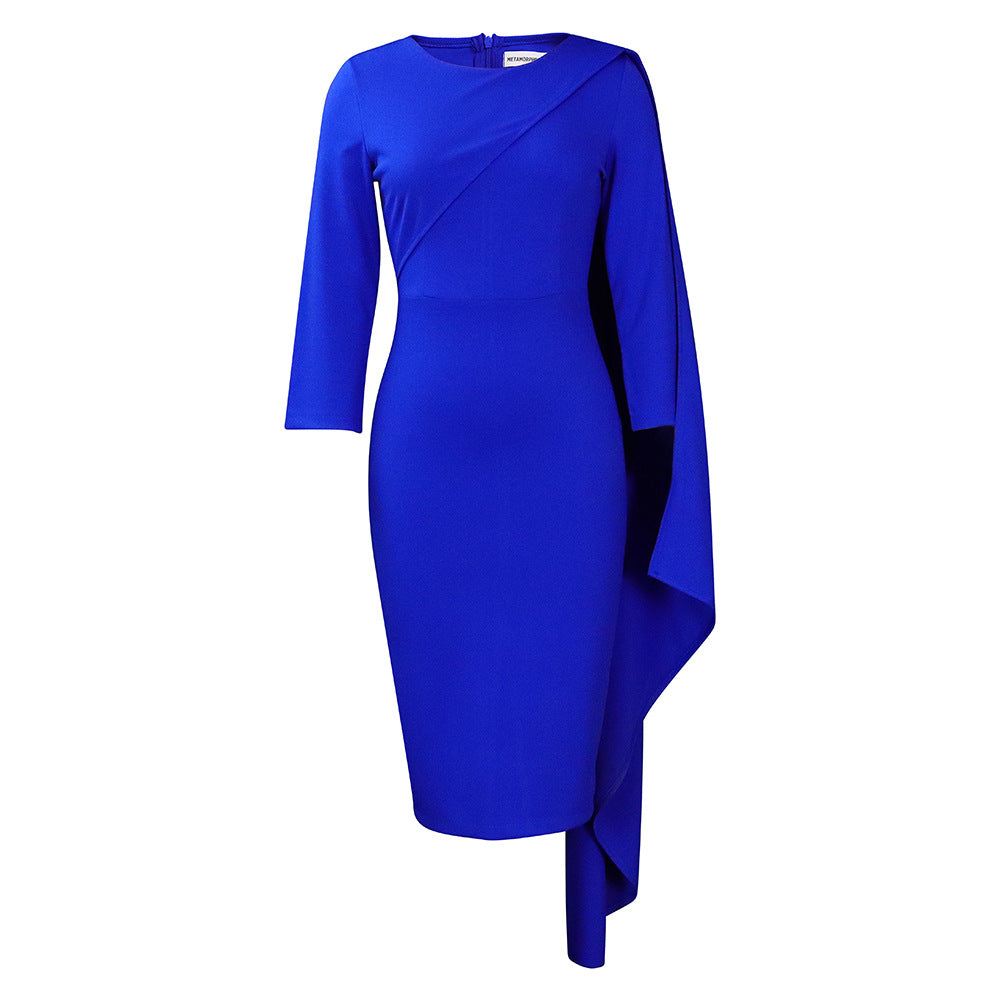 Women Solid Long Sleeve Midi Dress 11