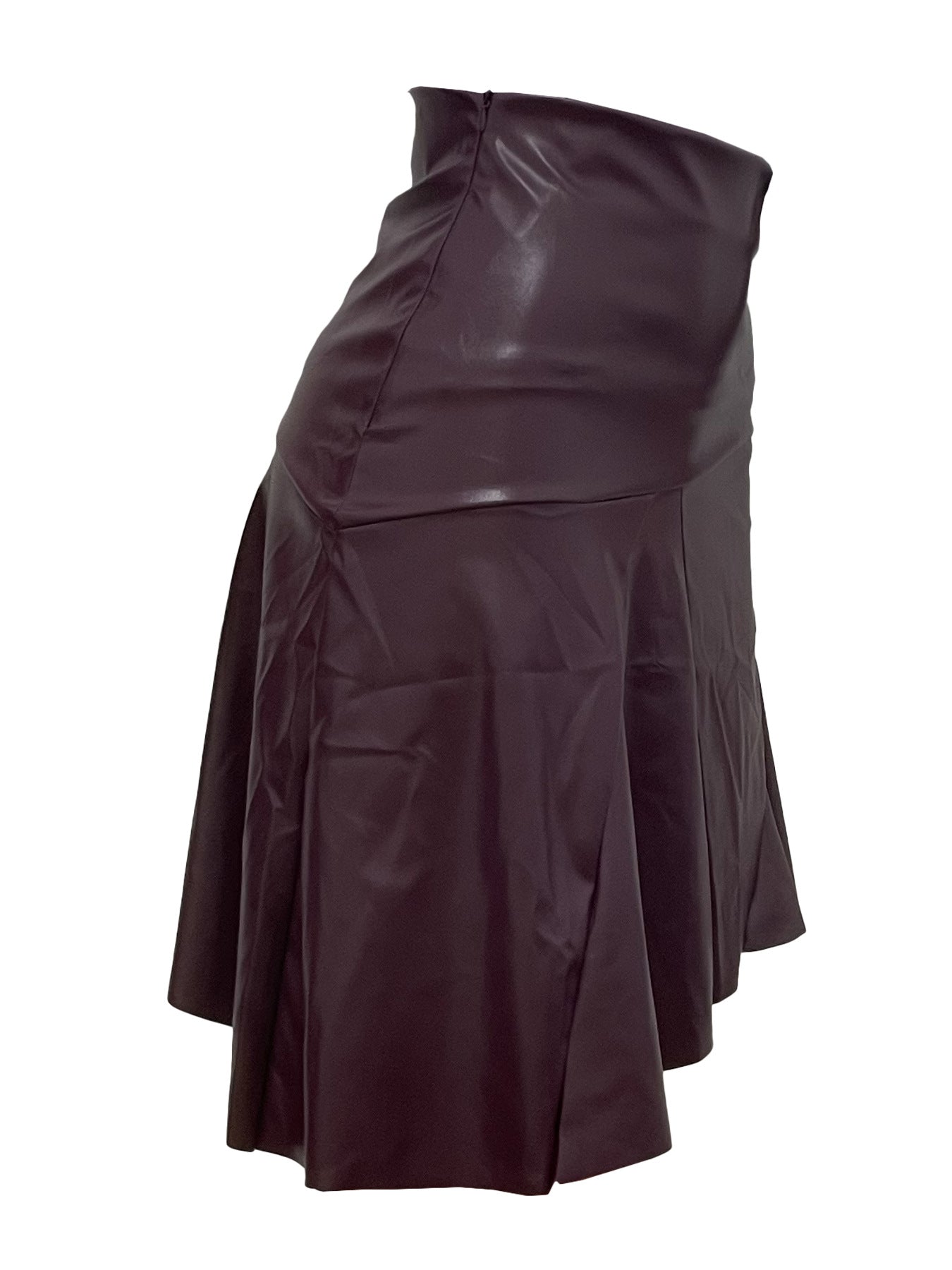 Women Autumn and Winter High Waisted Irregular PU-leather Skirt 13