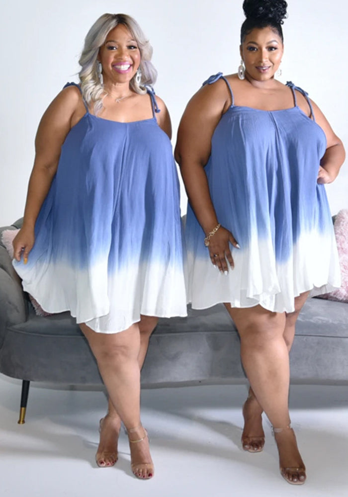 Plus Size Women Summer Print Slip Dress