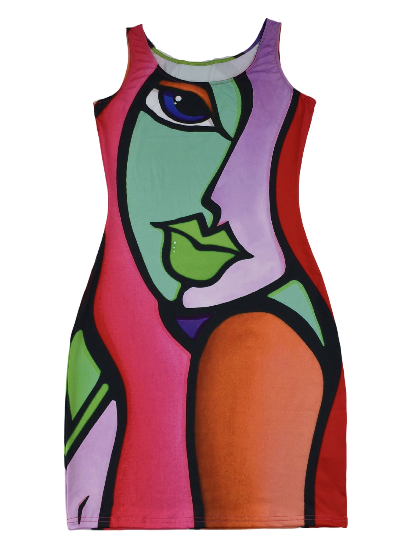 Sexy Fahionable Print Straps Bodycon Dress 4