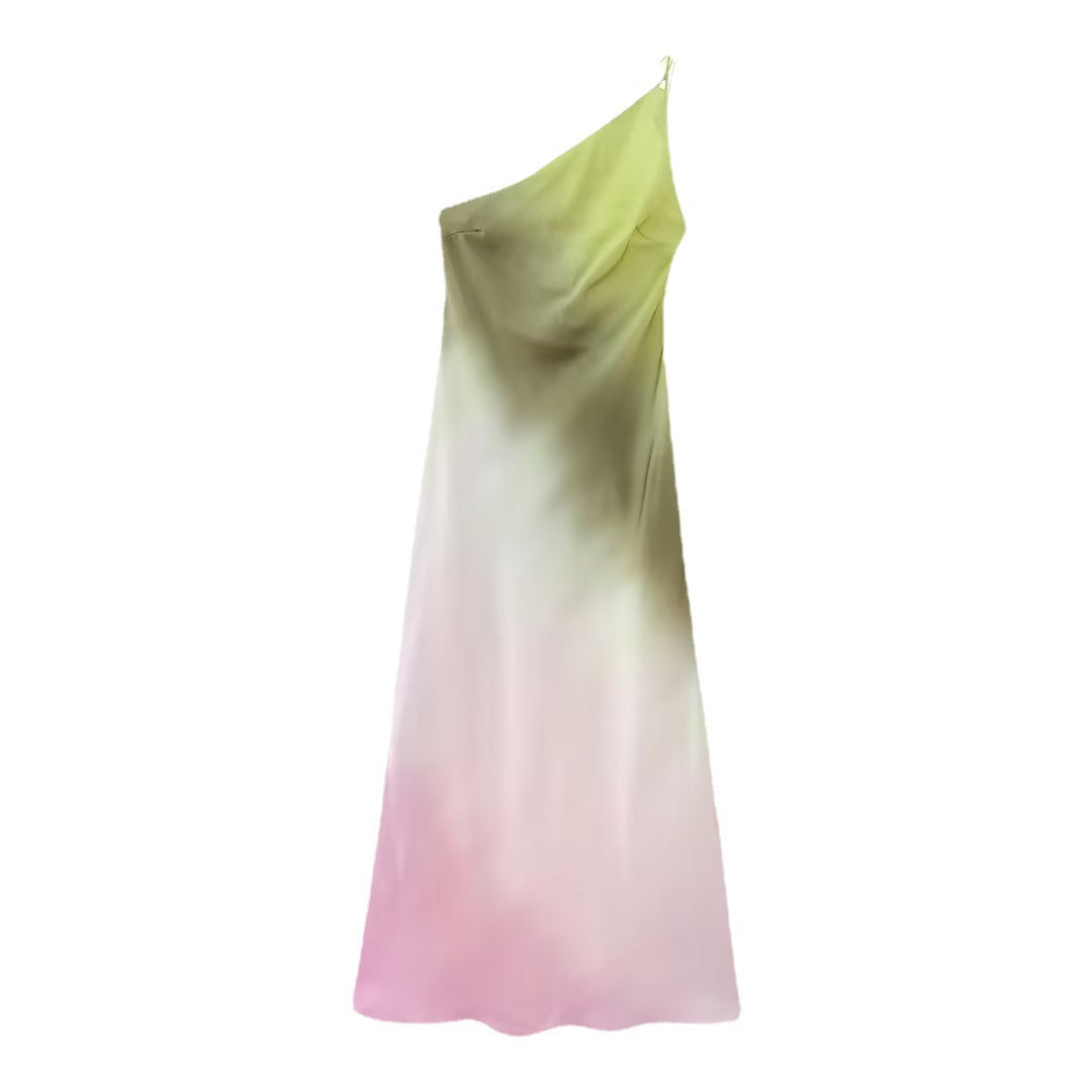 summer women's tie-dye asymmetric dress 6